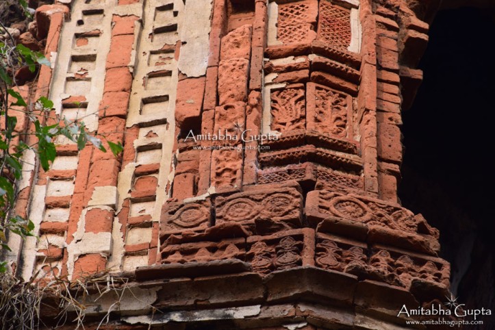 Few remaining terracotta panels on the walls of Mangalchandi temple