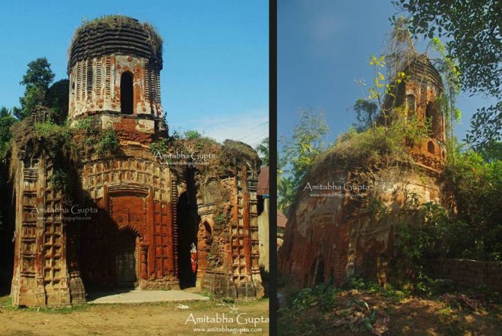 The ruined Sarbamangala (L) and Mangalchandi (R) temples at Bali-Dewanganj